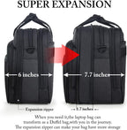 Bolsa de 17" para computadora portable, maletín de viaje con organizador, correa para colgar al hombro expansible, impermeable, para llevar computadora de 15.6", para hombre y para mujer.
