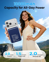 Chowchamps Cargador portátil magnético de 10000 mAh, banco de energ...