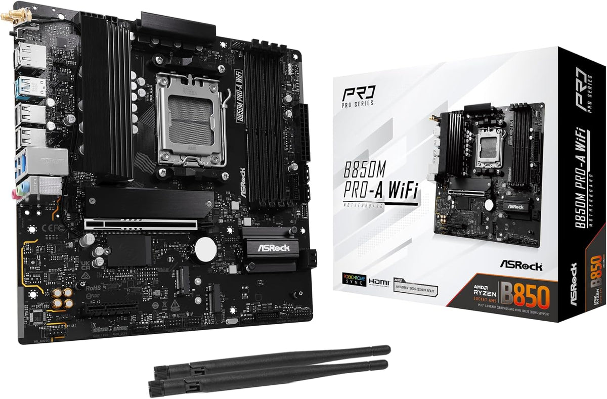 ASRock AMD B850M Pro A WiFi 6E Socket AM5 Ryzen Serie 9000\/8000\/7...