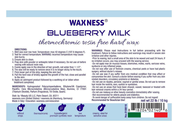 Waxness Perlas de cera dura termocrómica de leche de arándanos a gr...