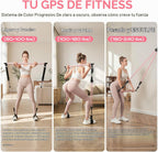Kit de barra de pilates con bandas de resistencia, equipo de entrenamiento ajustable para gimnasio en casa para mujeres y hombres, equipo de pilates portátil para sentadillas, yoga y