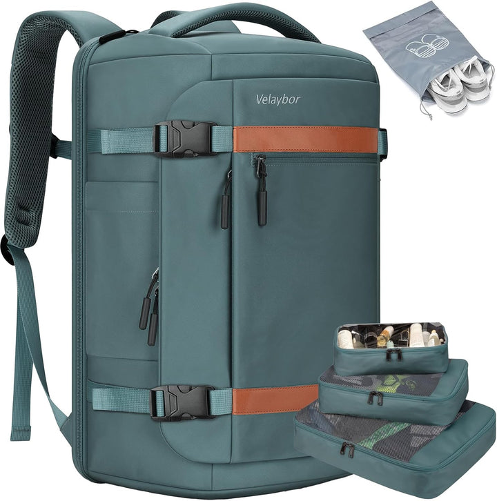 Velaybor Mochila de viaje de 42L con 4 cubos de embalaje, bolsa de...