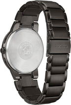 Citizen Reloj Eco-Drive Modern Axiom para hombre en acero inoxidable gris, esfera negra (Modelo: BJ6517-52E)