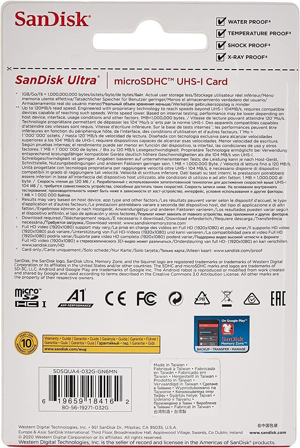 SanDisk MicroSDHC Ultra® de 32 GB 120MB\/s A1 Clase 10 UHS-I