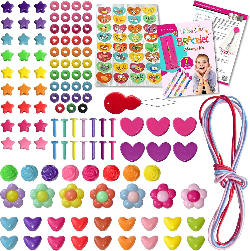 Kit de fabricación de pulseras de la amistad, juguetes para niñas de 8, 9, 10, 11 y 12 años, juego de actividades de viaje para niños, kit de bricolaje, kit de manualidades para hacer pulseras con