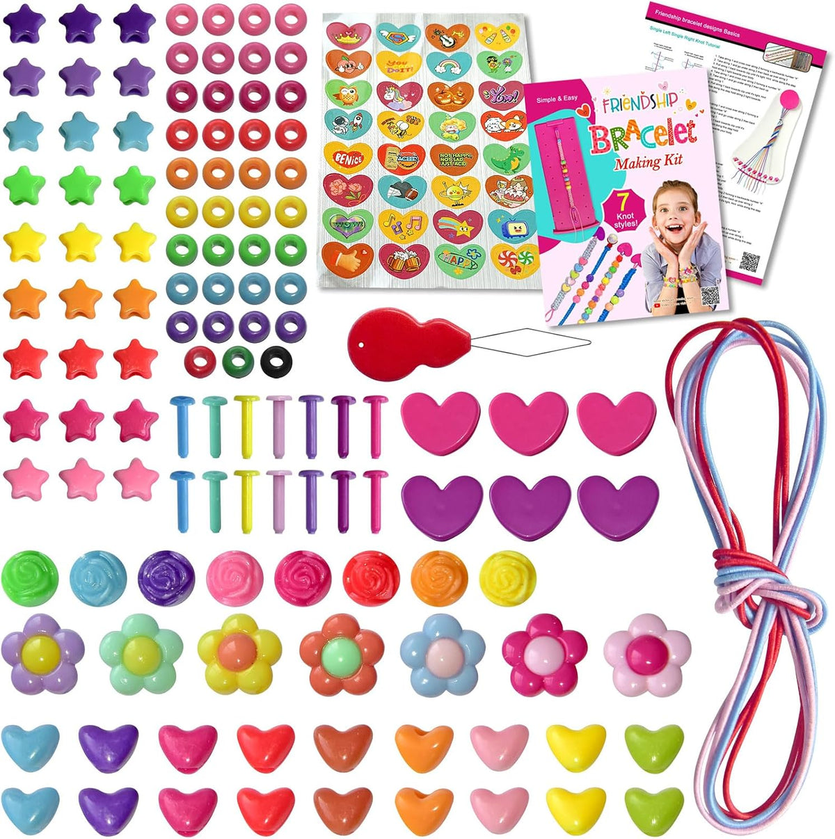 Kit de fabricación de pulseras de la amistad, juguetes para niñas de 8, 9, 10, 11 y 12 años, juego de actividades de viaje para niños, kit de bricolaje, kit de manualidades para hacer pulseras con