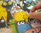 Rompecabezas de gato caprichoso para adultos, 520 piezas, arte dibujado a