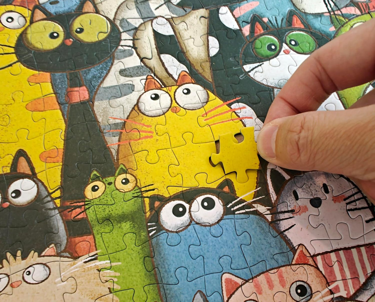 Rompecabezas de gato caprichoso para adultos, 520 piezas, arte dibujado a