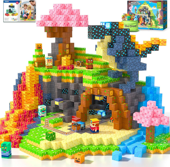 Soyee Bloques Magnéticos 150 PCS Juguetes de Construcción para Edad...