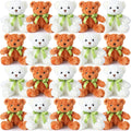 HyDren 24 piezas de animales de peluche con lazo verde de 10 pulgadas