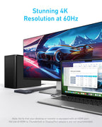 Anker Conmutador KVM HDMI USB 3.0, 5 Puertos USB 3.0, Soporta 4K@60Hz, Botón Magnético de Control Remoto para Cambio de Laptop a Escritorio con un Clic, Funciona con Dell, MacBook, iPad y Más (Cables