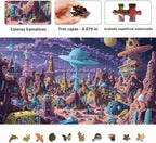 Rompecabezas de Alien Planet para adultos de 1000 piezas, rompecabezas con forma desafiante para la mente para la noche de juegos en familia y amigos, Tamaño 26.6 x 19.2, mundo de monstruos