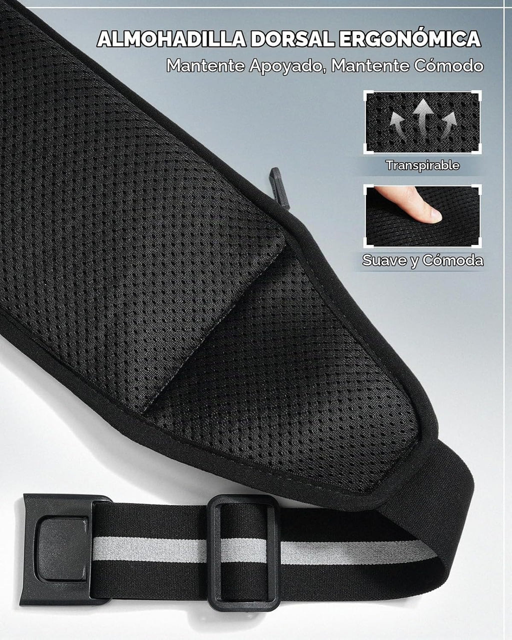 WATERFLY Cinturón para correr Slim transpirable con espalda acolchada y 4 bolsillos para corredor