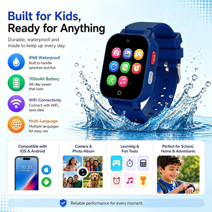 DXPICR Reloj inteligente 4G para niños con rastreador GPS, video y...