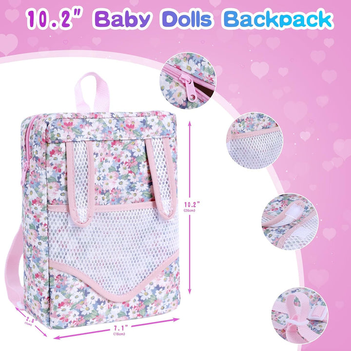 BDDOLL Juego de Mochila para Muñeca de Bebé de 12 Pulgadas con Ropa...