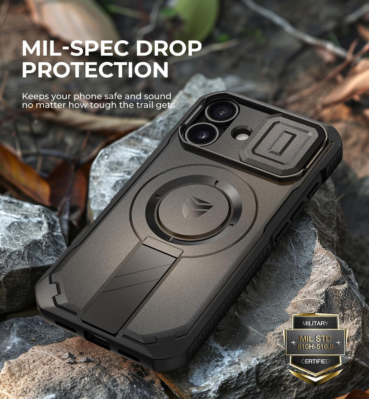 Dexnor - Funda para iPhone 16 con cubierta deslizante para cámara, 6.1