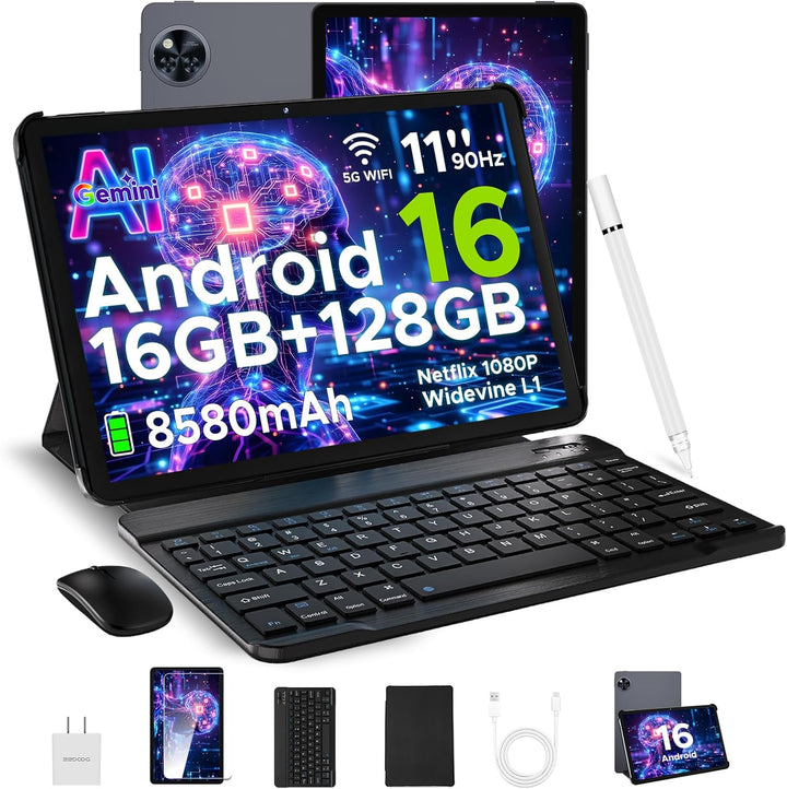 POPUX U11 Pro Android 16 Tablet con teclado, Tableta de 11 pulgadas...