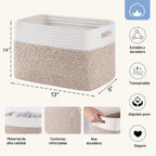 Paquete de 4 cestas de almacenamiento para organizar, cestas tejidas para estantes, perfectas para juguetes, libros, toallas y ropa, cestas de regalo duraderas, almacenamiento de juguetes