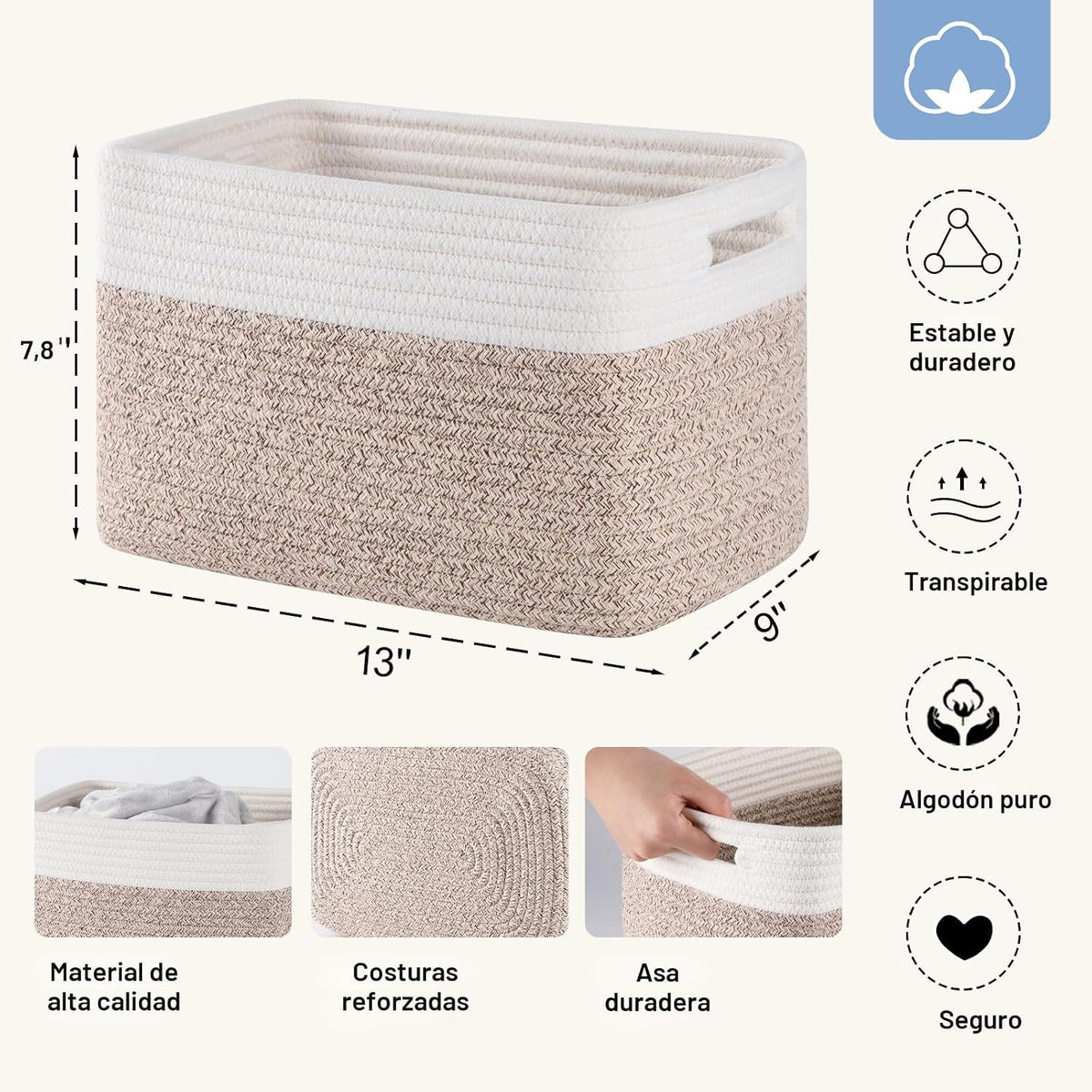 Paquete de 4 cestas de almacenamiento para organizar, cestas tejidas para estantes, perfectas para juguetes, libros, toallas y ropa, cestas de regalo duraderas, almacenamiento de juguetes