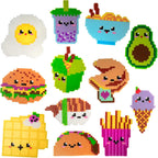 Fuse Beads - Kit de 10.000 cuentas, alimentos divertidos, incluye 22 colores, 4 tablas de clavijas, pinzas, papel de planchar y 12 plantillas de diseño, proyecto de manualidades de bricolaje para