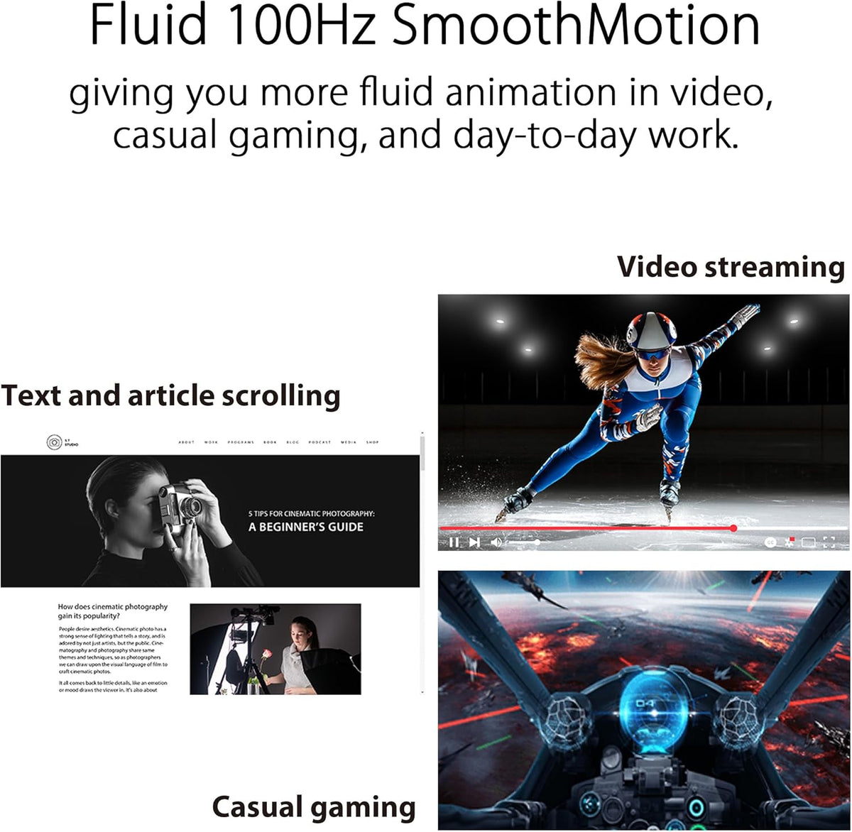 ASUS Monitor de 27 pulgadas, 1080P, IPS, Full HD, sin marco, 100Hz,...