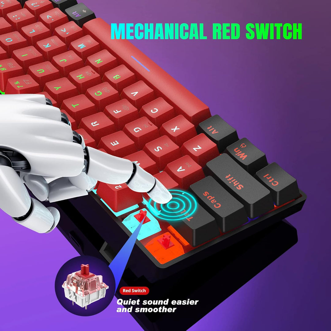 Snpurdiri Teclado Mecánico con Cable al 60%, Mini Teclado para Jueg...