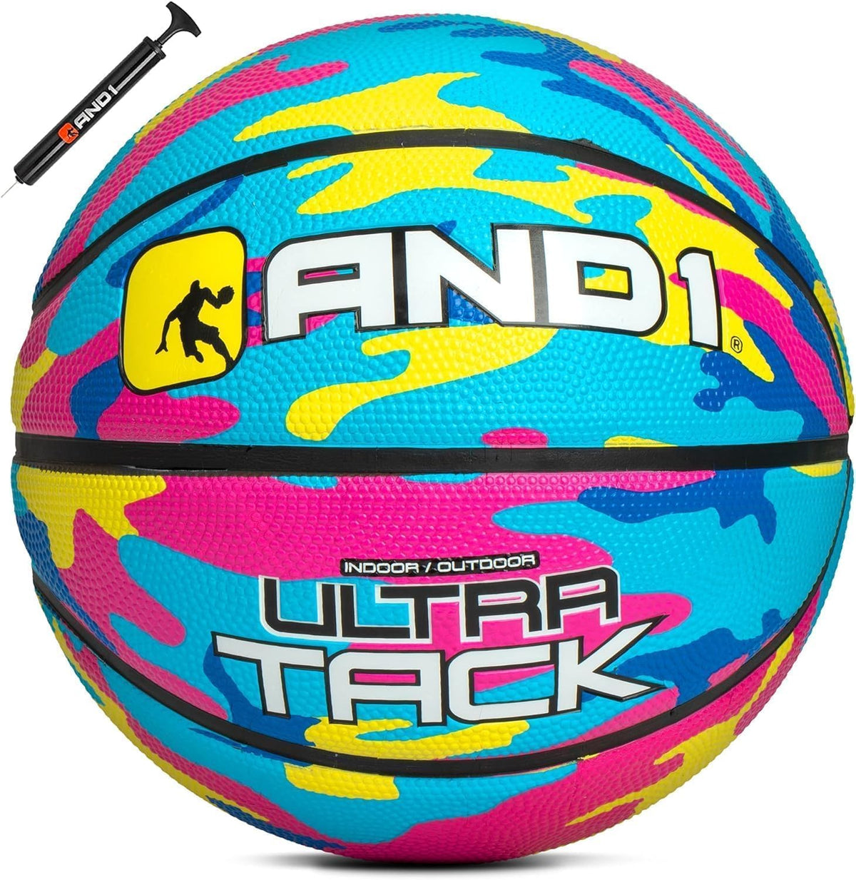 AND1 Balón de baloncesto de goma, tamaño reglamentario oficial 7 (29.5