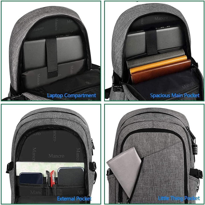 Mancro Mochila grande de negocios para laptop de 17.3 pulgadas, moc...