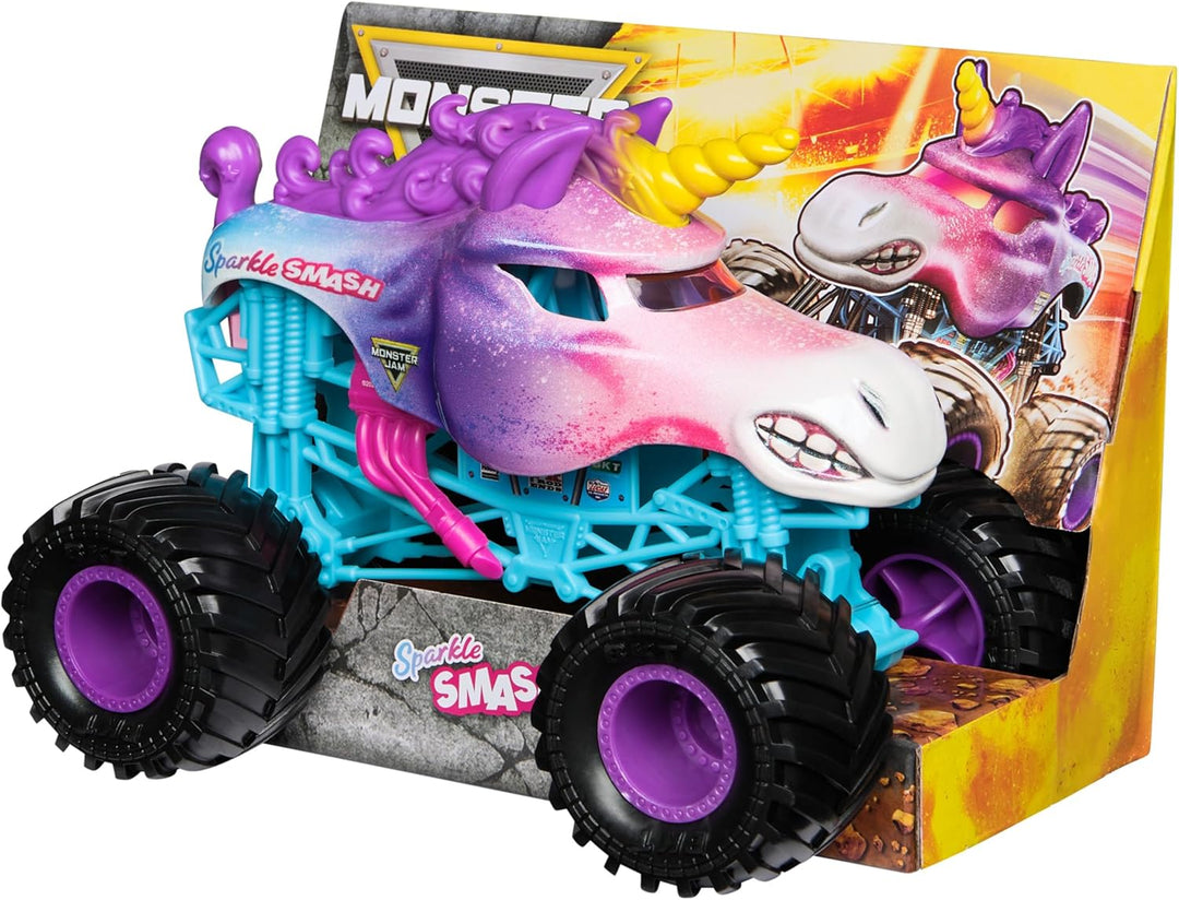 Monster Jam Camión monstruo oficial Sparkle Smash vehículo