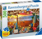 Ravensburger Cozy Cabana Puzzle - Rompecabezas tranquilo de 500 piezas | Tecnología única Softclick | Gran formato | Materiales certificados FSC | Actividad divertida ideal para la familia