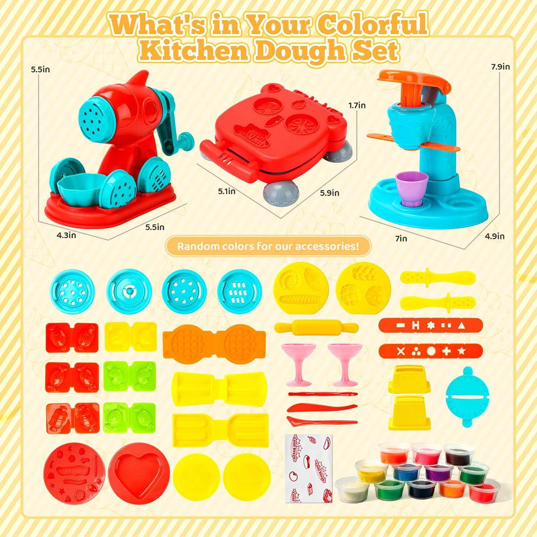 Aprilwolf Juego de 59 piezas de masa 3 en 1 para niños de 3 a 4 a 8...