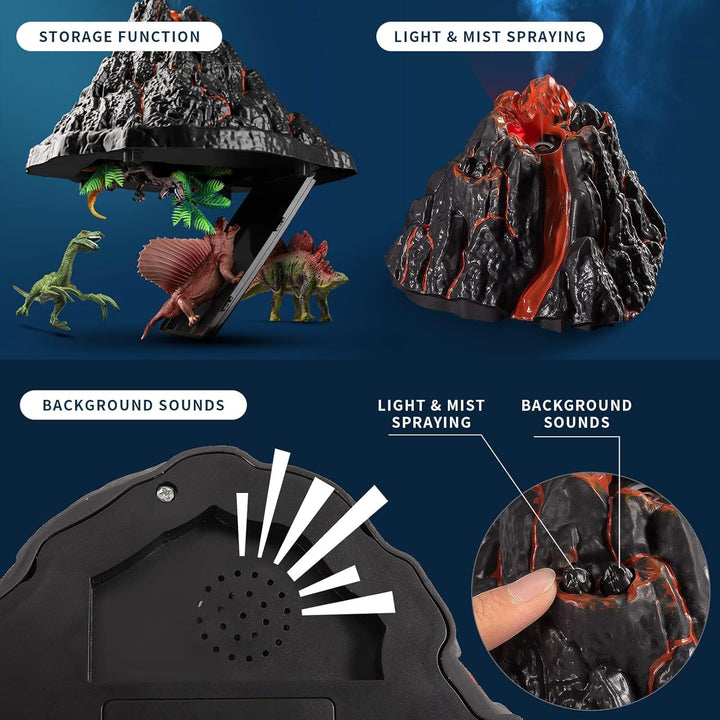 Juego de volcán grande con 9 figuras de acción de