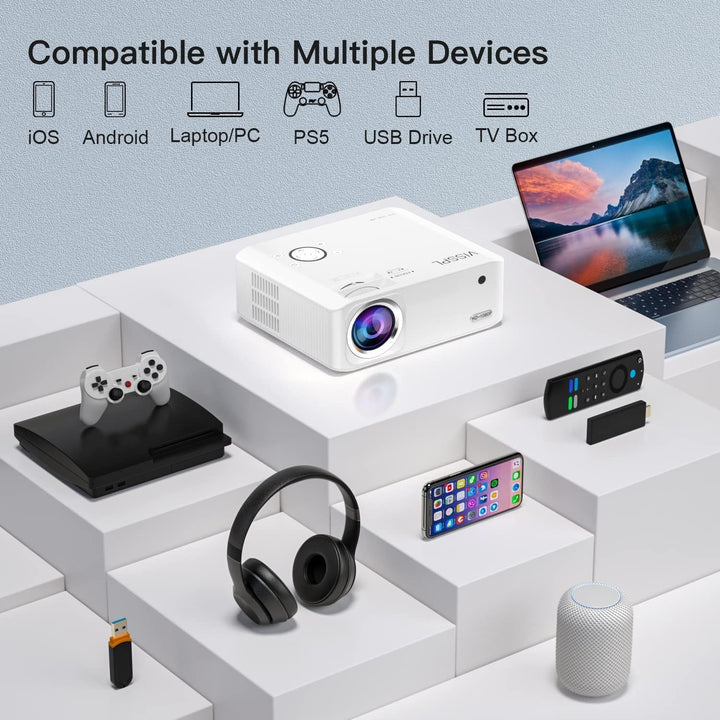 Mini proyector de 15000L, proyector de video VISSPL 4K, proyector p...
