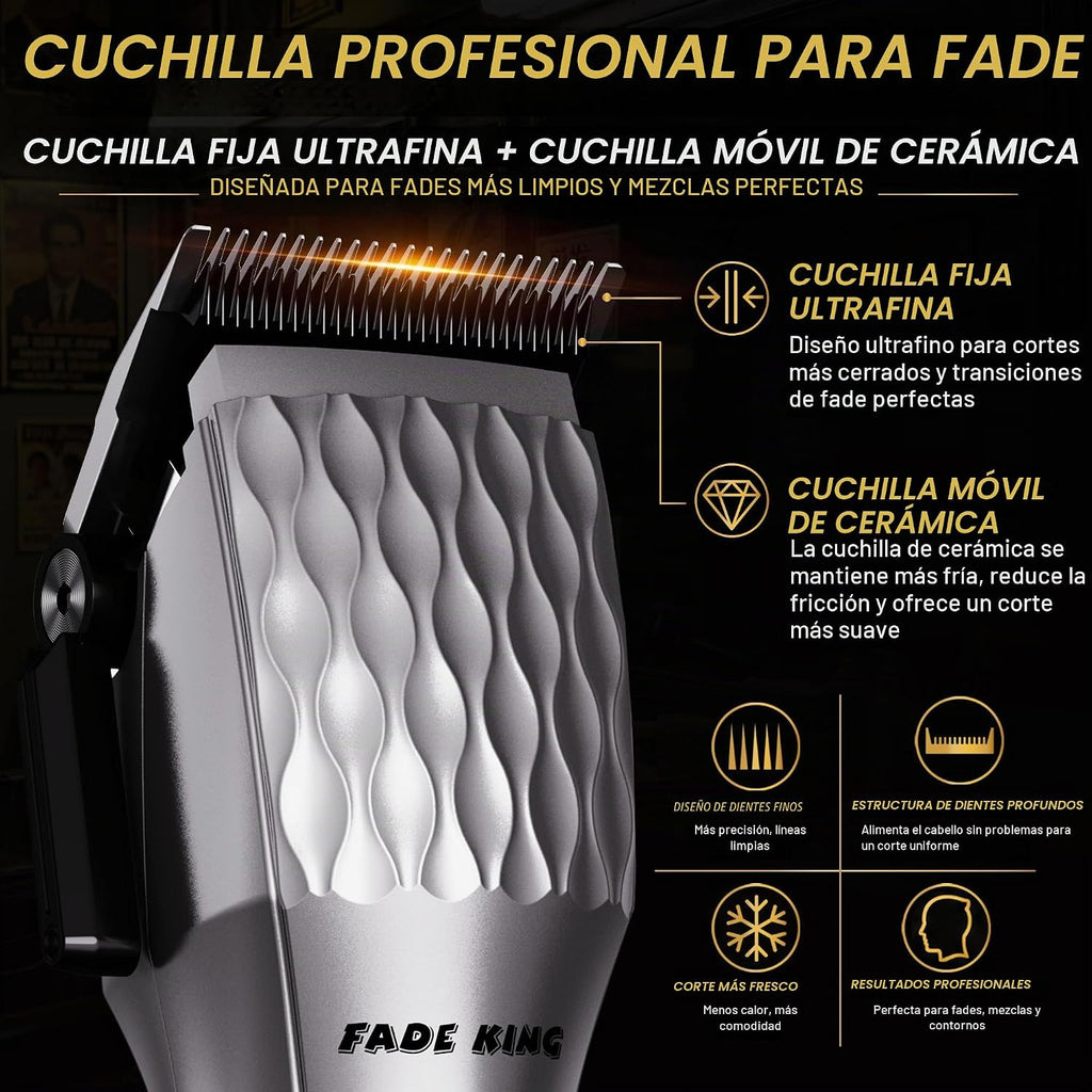 FADEKING Cortadora de pelo profesional para hombres, kit de aseo 3 en 1