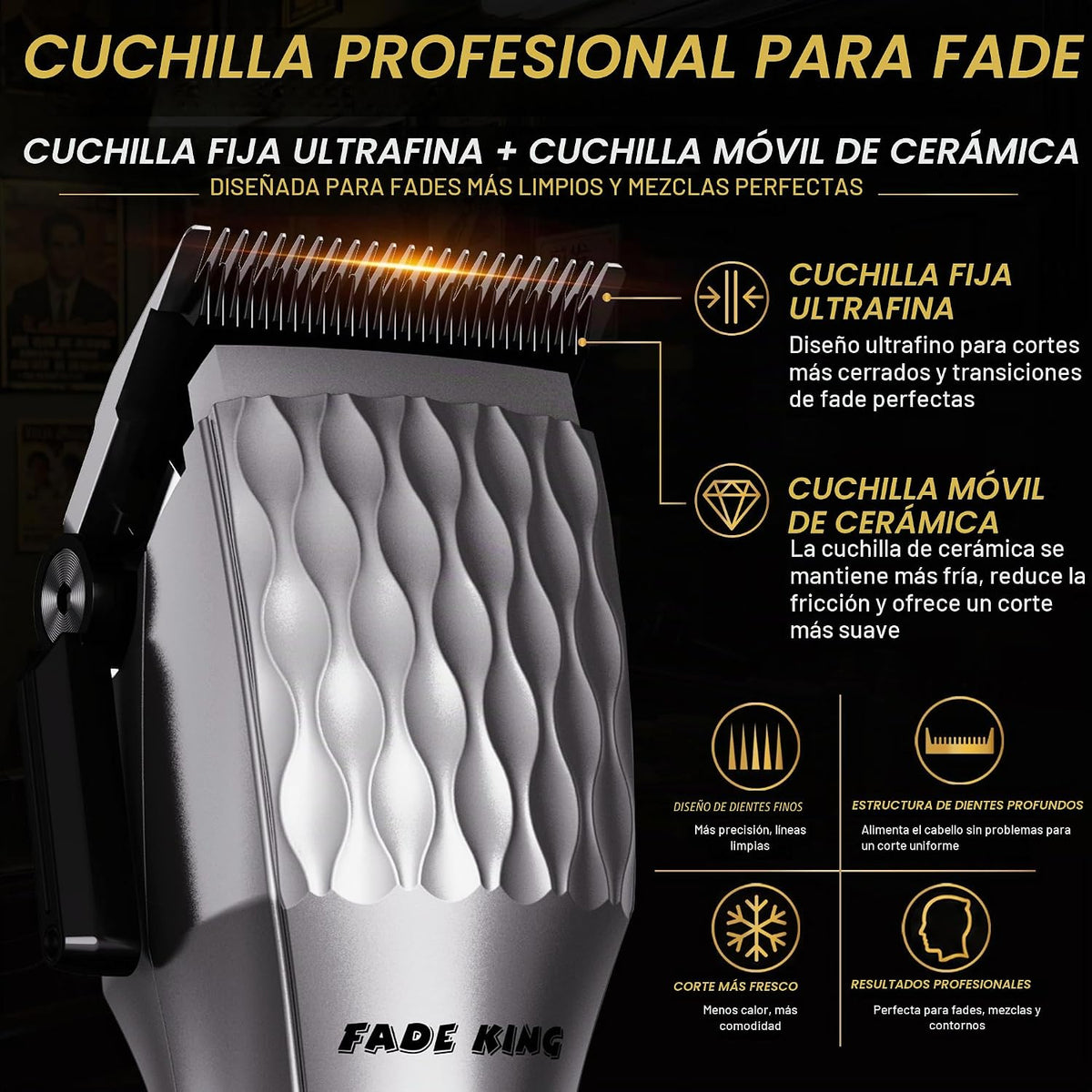 FADEKING Cortadora de pelo profesional para hombres, kit de aseo 3 en 1