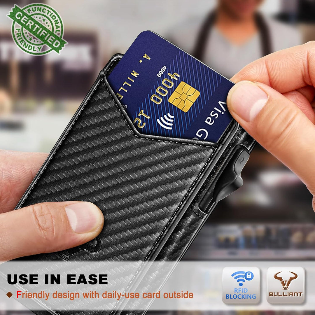 Cartera BULLIANT para hombre, cartera con clip de dinero delgada pa...