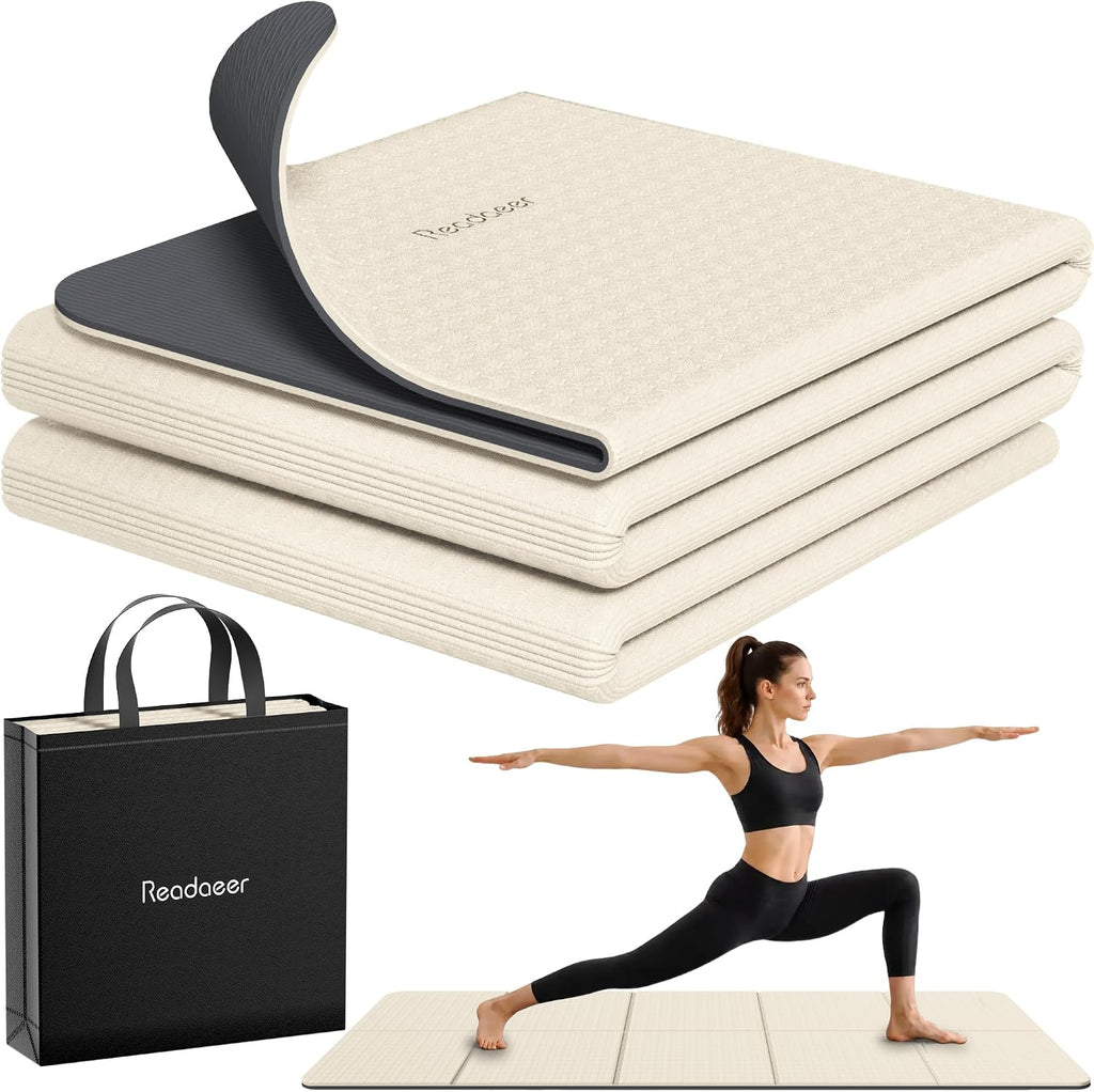 Readaeer Esterilla de Yoga Bicolor - 72"x24"x0.24" (6mm), Esterilla de Ejercicio Antideslizante TPE