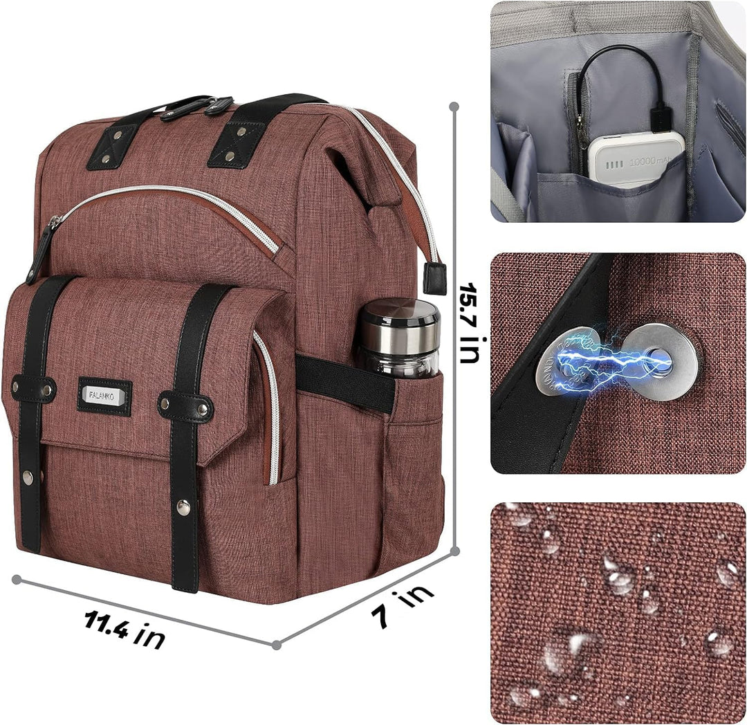 FALANKO Mochila para laptop para mujer, elegante mochila de viaje p...