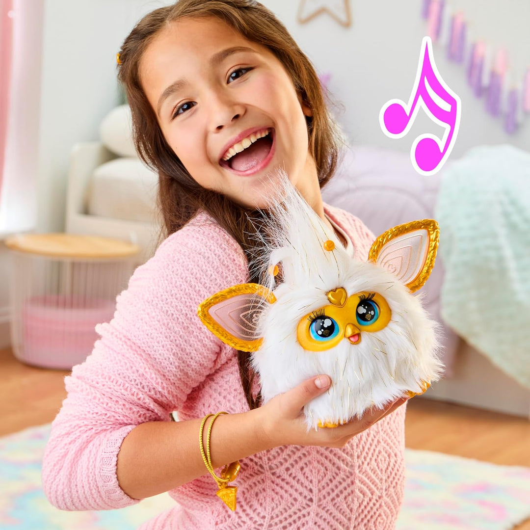 Furby Gold Glam - Juguetes interactivos de peluche para niñas y niñ...