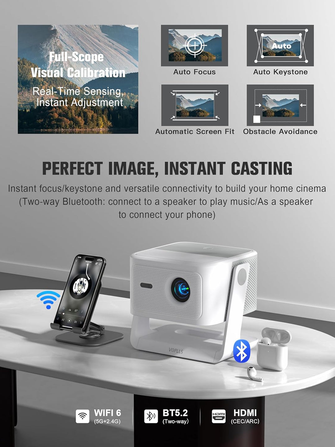 【Google TV con Licencia Oficial】Proyector Inteligente 4K con WiFi y...