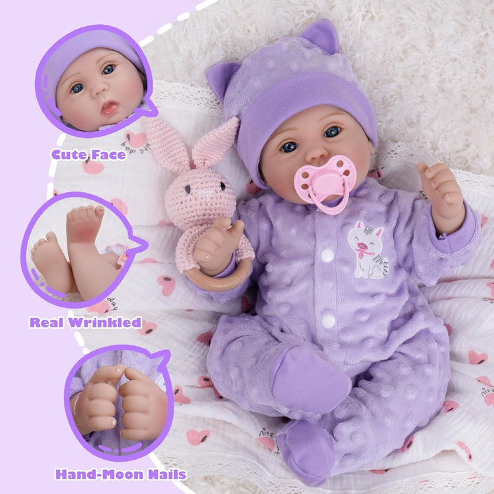 Milidool Muñecas realistas de bebé recién nacido de 18 pulgadas par...