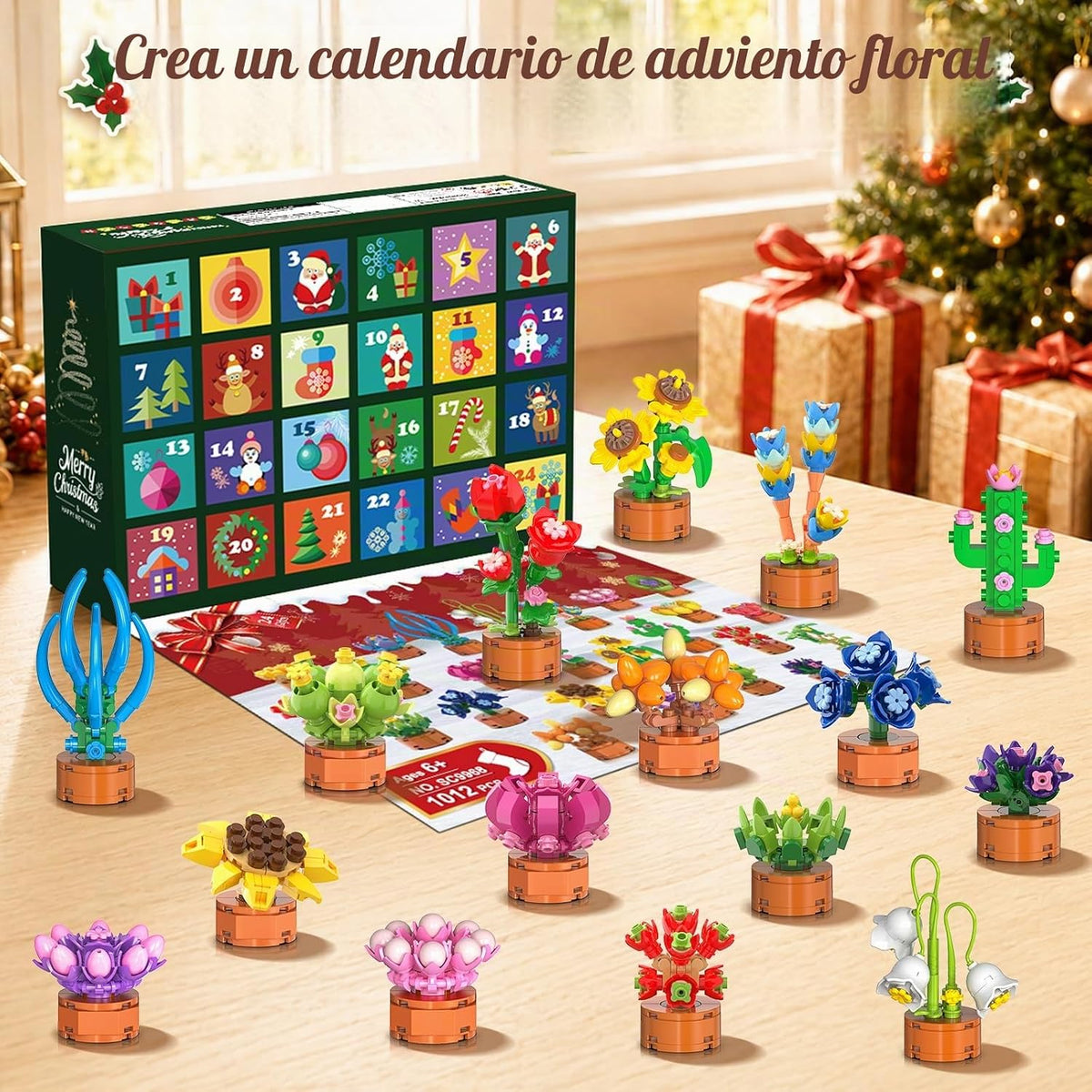 Calendario de Adviento 2026 para niños mayores de 6 flores, juegos de