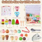 Ehome - Juego de helado plegable de madera para niños, juego de comida de