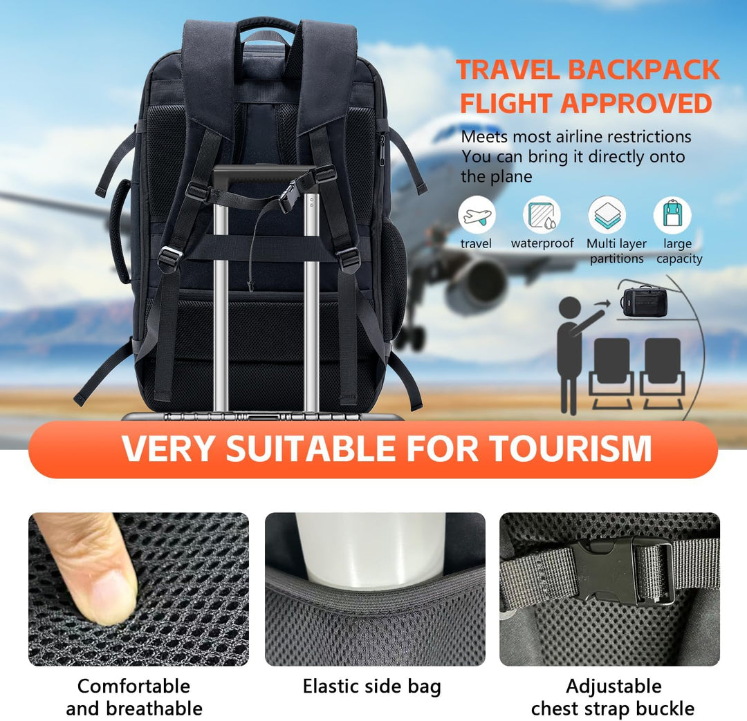 WeiTrust Mochila de viaje para laptop, 50-60L mochila grande expand...