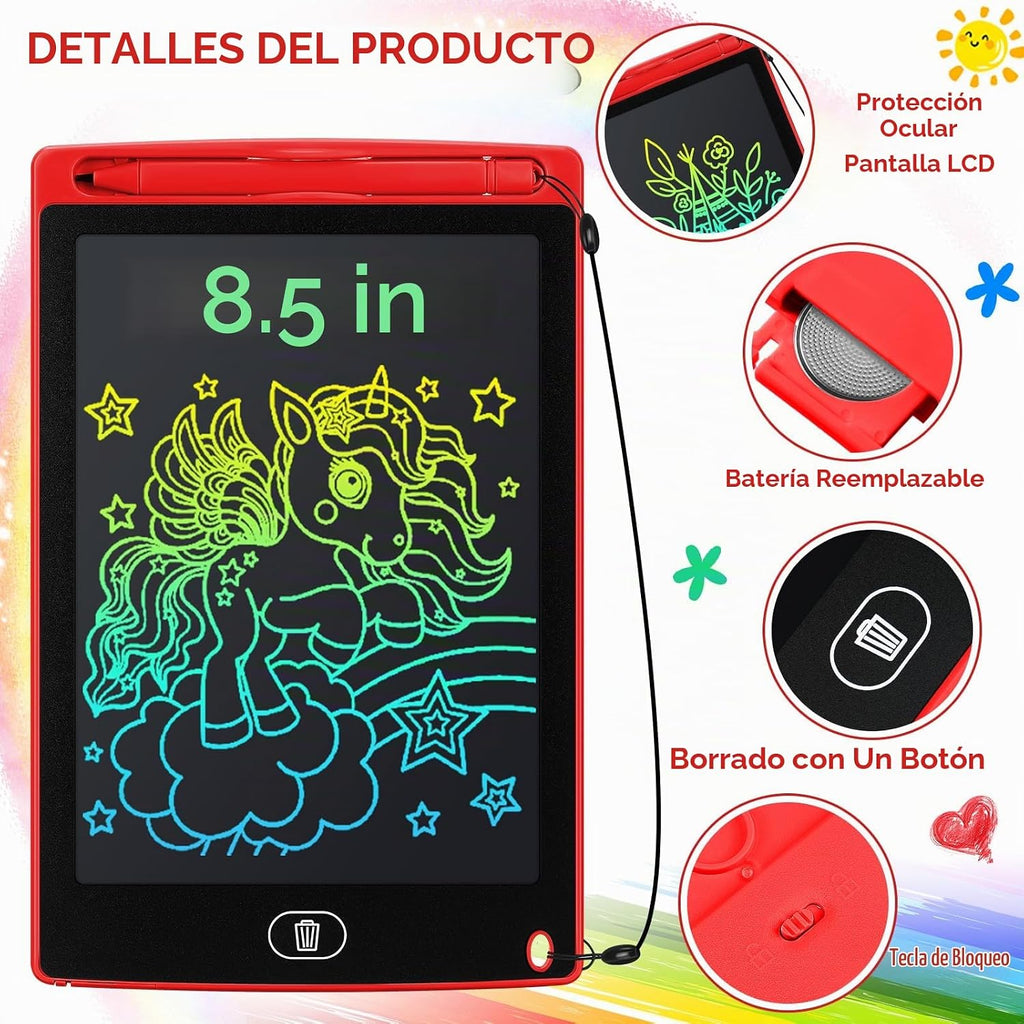 Zhehao Tableta de escritura LCD de 32 piezas para niños 8.5 "borrable