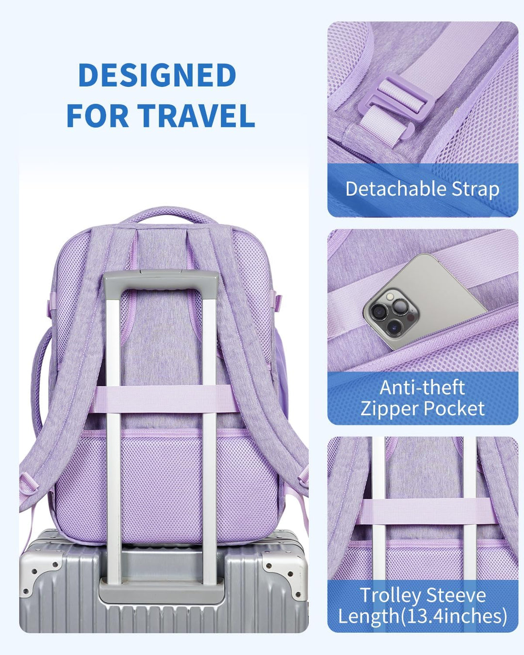 WANDF Mochila de viaje para Spirit Airlines bolsa de artículos pers...