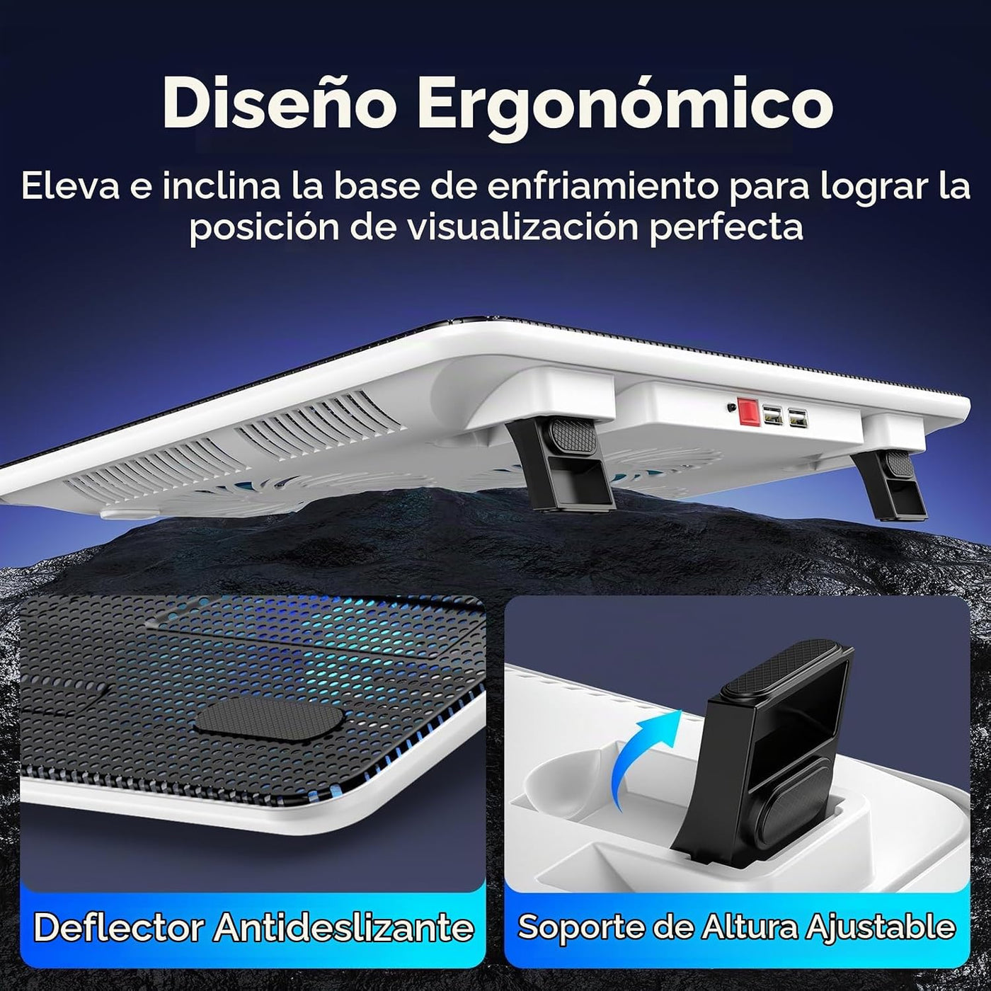 TECKNET Base de refrigeración para portátil, soporte de base de ref...