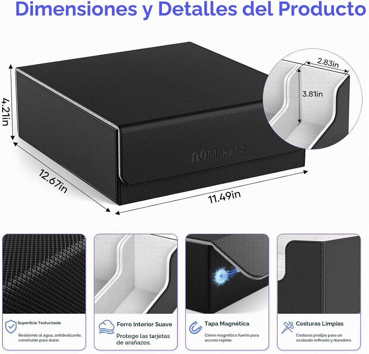 Mlikero Caja de almacenamiento de tarjetas coleccionables, almacenamiento de tarjetas a granel para más de 2400 tarjetas con funda, organizador de tarjetas de cierre magnético de piel sintética con 10