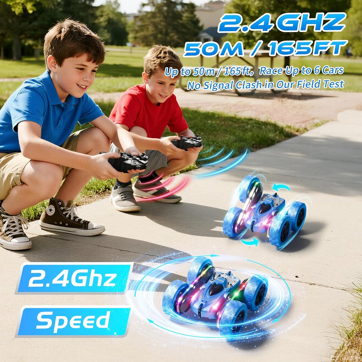 Zalneo Auto de Acrobacias con Control Remoto 4WD 360° Flip RC de Do...