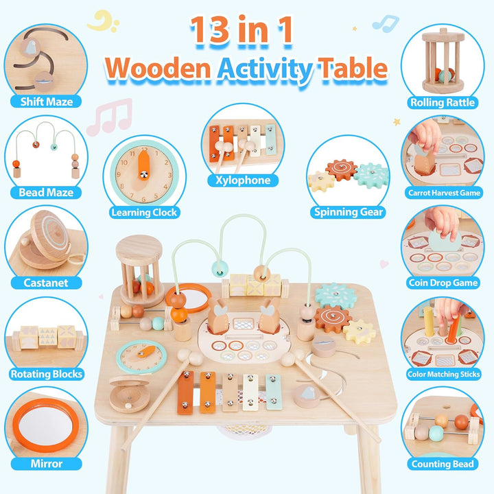 ATOYUS Mesa de actividades juguetes Montessori para niños